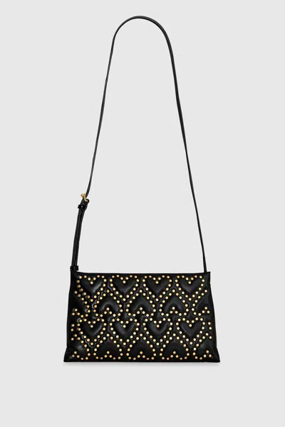 Rebecca Minkoff Heart Studded Crossbody Bag In Black
