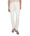 Rebecca Minkoff Heidi Distressed High Waist Raw Hem Boyfriend Jeans In Ecru Wash