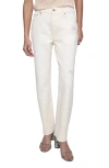 Rebecca Minkoff Heidi Distressed High Waist Raw Hem Boyfriend Jeans In Ecru Wash