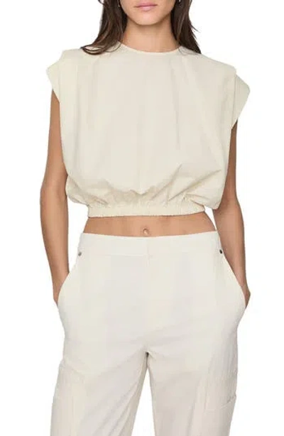 Rebecca Minkoff Holly Pleated Poplin Crop Top In White