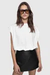 Rebecca Minkoff Holly Cap Sleeve Cotton Top In Bright White