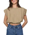 Rebecca Minkoff Holly Pleated Poplin Crop Top