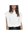 Rebecca Minkoff Holly Cap Sleeve Cotton Top In Bright White