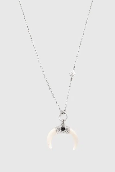 Rebecca Minkoff Horn Pendant Necklace In Silver