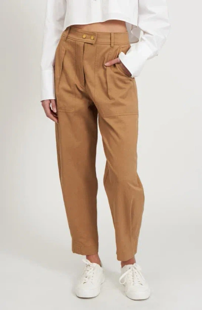 Rebecca Minkoff Houston Pleat Crop Utility Pants In Honey