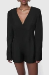Rebecca Minkoff Indy Long Sleeve Romper Sweater In True Black