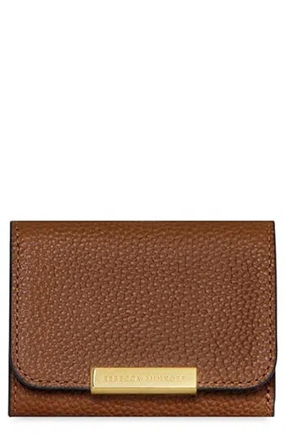 Rebecca Minkoff Insider Compact Leather Trifold Wallet In Brown