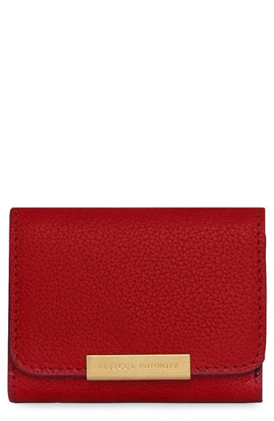 Rebecca Minkoff Insider Compact Leather Trifold Wallet In Red