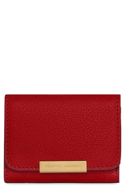 Rebecca Minkoff Insider Compact Leather Trifold Wallet In Red