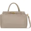 Rebecca Minkoff Insider Zip Leather Top-handle Bag In Oyster