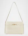 Rebecca Minkoff Small Insider Leather Shoulder Bag In Porcelain