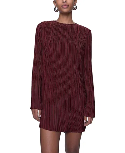REBECCA MINKOFF IRIS PLEATED LONG SLEEVE MINI DRESS