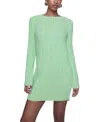 Rebecca Minkoff Iris Pleated Long Sleeve Mini Dress In Matcha