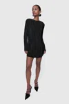 Rebecca Minkoff Iris Pleated Long Sleeve Mini Sweater In True Black