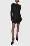 Rebecca Minkoff Iris Pleated Long Sleeve Mini Sweater In True Black