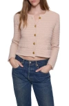 Rebecca Minkoff Isla Braided Crop Cotton Blend Cardigan In Chalk
