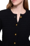 Rebecca Minkoff Isla Braided Crop Cotton Blend Cardigan In True Black