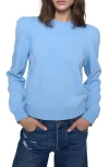 Rebecca Minkoff Jade Sculpted Sweatshirt In Azure