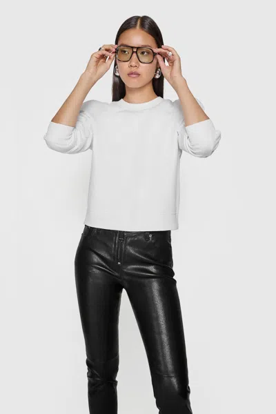 Rebecca Minkoff Jade Sculpted Sweatshirt In Bright White