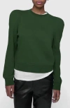 Rebecca Minkoff Jade Sculpted Sweatshirt In Green