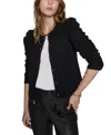 Rebecca Minkoff Janine Puff Shoulder Wool Cardigan In Black