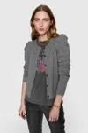 Rebecca Minkoff Janine Puff Shoulder Wool Cardigan In Grey