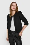 Rebecca Minkoff Janine Puff Shoulder Wool Cardigan In True Black