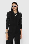 Rebecca Minkoff Janine Puff Shoulder Hoodie In True Black