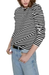 Rebecca Minkoff Janine Long Sleeve Sweater In Black/ecru