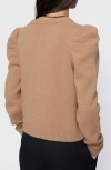 Rebecca Minkoff Janine Puff Shoulder Wool Cardigan In Honey