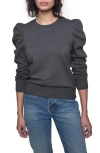 Rebecca Minkoff Janine Puff Sleeve Sweatshirt In Slate Dark Grey