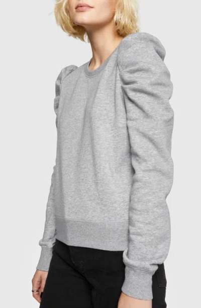 Rebecca Minkoff Janine Puff Sleeve Sweatshirt In Steel Grey Heather Grey