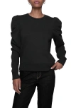 Rebecca Minkoff Janine Pleated-shoulder Sweatshirt In True Black