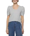Rebecca Minkoff Janine Short Sleeve Top In Gray