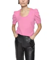 Rebecca Minkoff Janine Short Sleeve Top In Pink