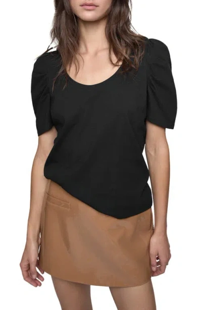 Rebecca Minkoff Janine Short Sleeve Top In True Black