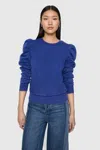 Rebecca Minkoff Janine Puff Sleeve Sweatshirt In Blue