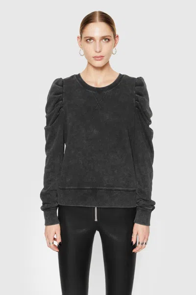 Rebecca Minkoff Janine Sweatshirt In Acid Wash Black