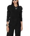 Rebecca Minkoff Janine Puff Shoulder Hoodie In Black