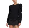 Rebecca Minkoff Janine Pleated-shoulder Sweatshirt In Black