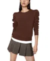 Rebecca Minkoff Janine Puff Shoulder Sweatshirt In Chestnut