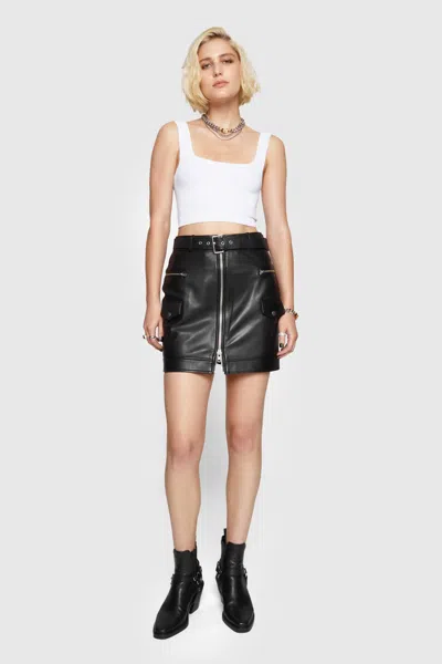 Rebecca Minkoff Jett Moto Skirt In Black