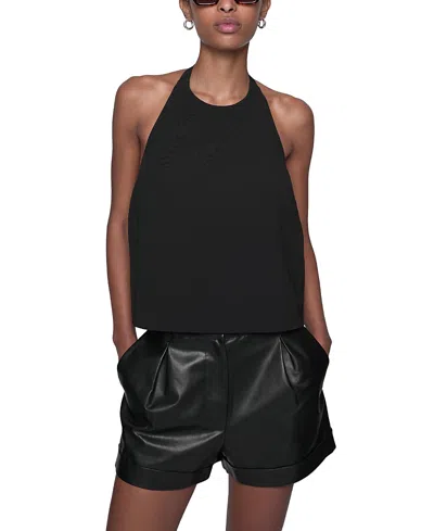 Rebecca Minkoff Jovie Belted Halter Top In True Black