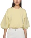 Rebecca Minkoff Julia Mixed Media Crop Cotton Blend Sweatshirt