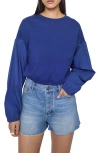 Rebecca Minkoff Julia Mixed Media Crop Cotton Blend Sweatshirt