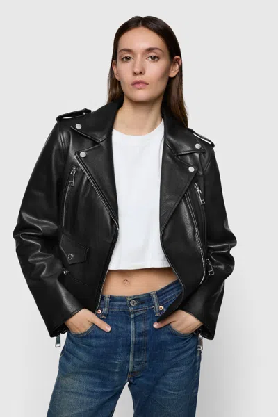 Rebecca Minkoff Julian Moto Jacket In Black