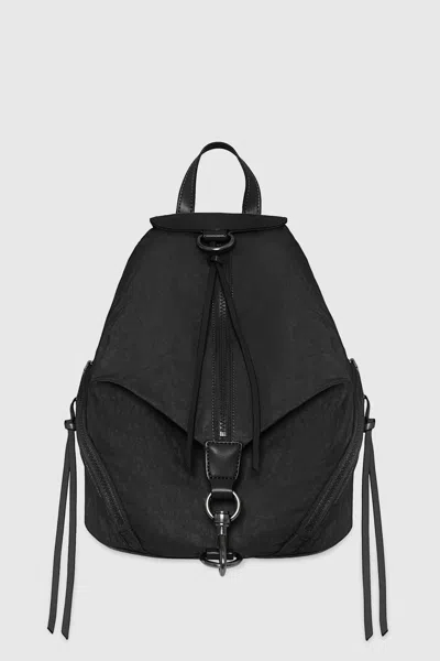 Rebecca Minkoff Julian Washed Nylon Backpack Bag In Deep Slate