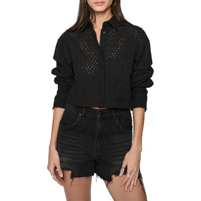 Rebecca Minkoff Juna Crop Cotton Eyelet Button-up Shirt