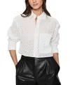 Rebecca Minkoff Juna Crop Cotton Eyelet Button-up Shirt