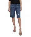 Rebecca Minkoff Kendall Distressed Cutoff Denim Bermuda Shorts In Blue